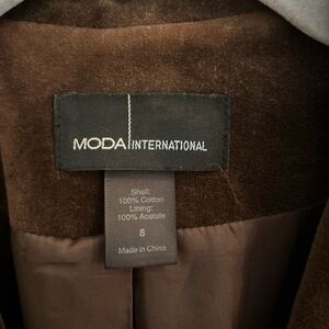 Moda International Brown Jacket Size 8
